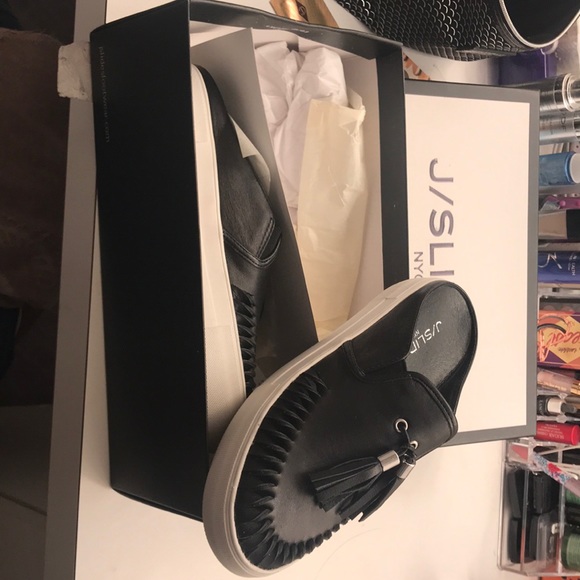 J slides black leather a die - Picture 1 of 3